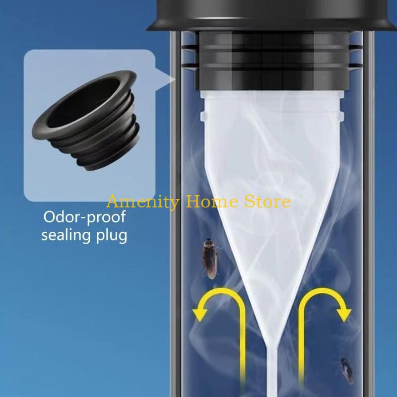 F26C Convenient Sink Drain Solution ABS & Steel Sink Drain Set Drain Pipe Set Preventing Clogs Unpleasant Odors for Bathroom