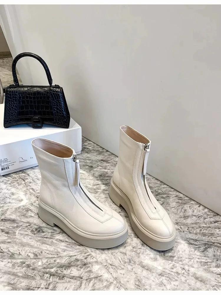 Fashion Fashion Punk Style Women Zipper Modern Casual  Ankle Boots Platform Thick Heels Short Booties Casual Autumn Winter Ladies Shoes