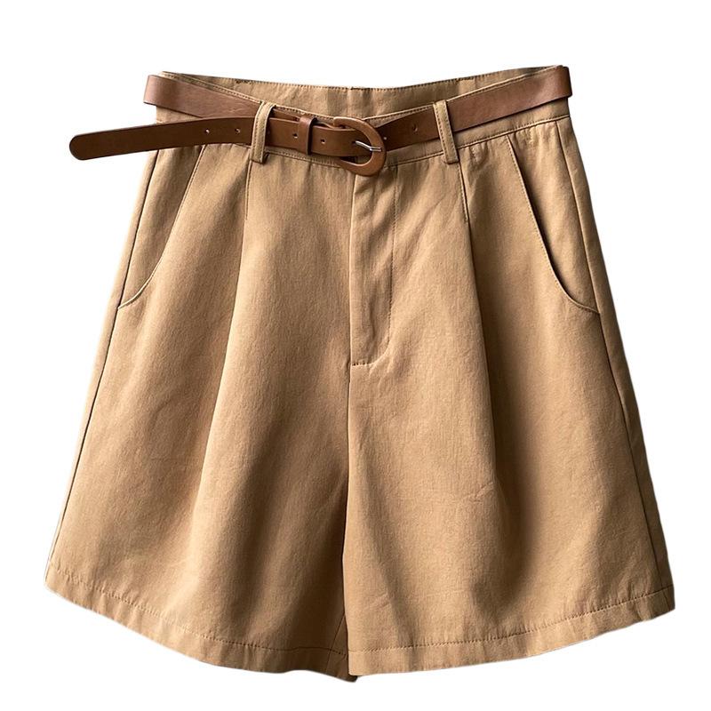 Women's Summer Thin High Waist Slim Loose Wide Leg Shorts Casual Work Shorts