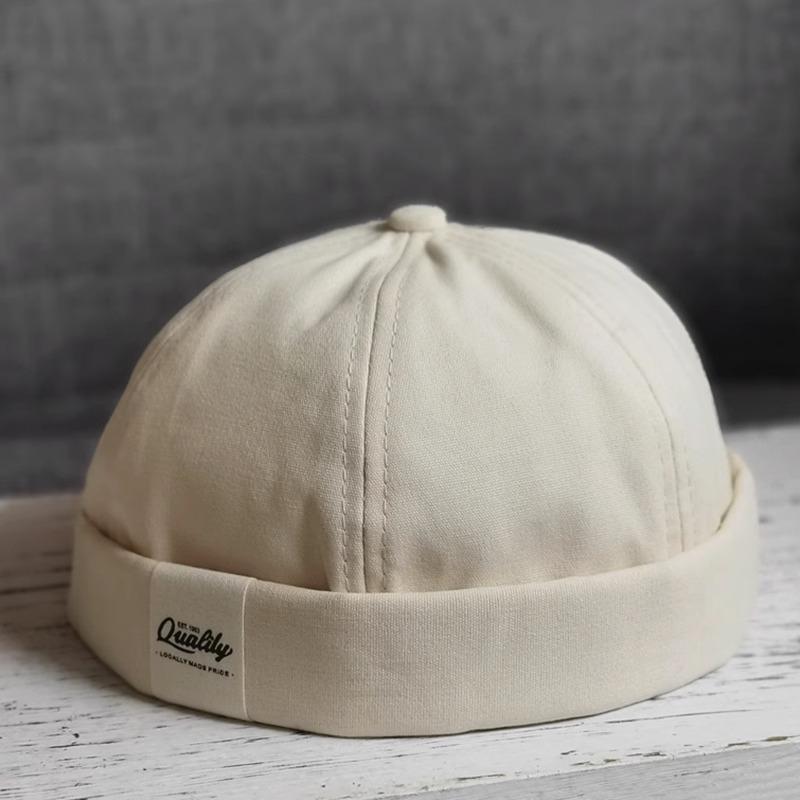 Retro Landlord Hat Summer Thin Brimless Melon Leather Hat Female Couple Hip hop Landlord Hat Cold Hat