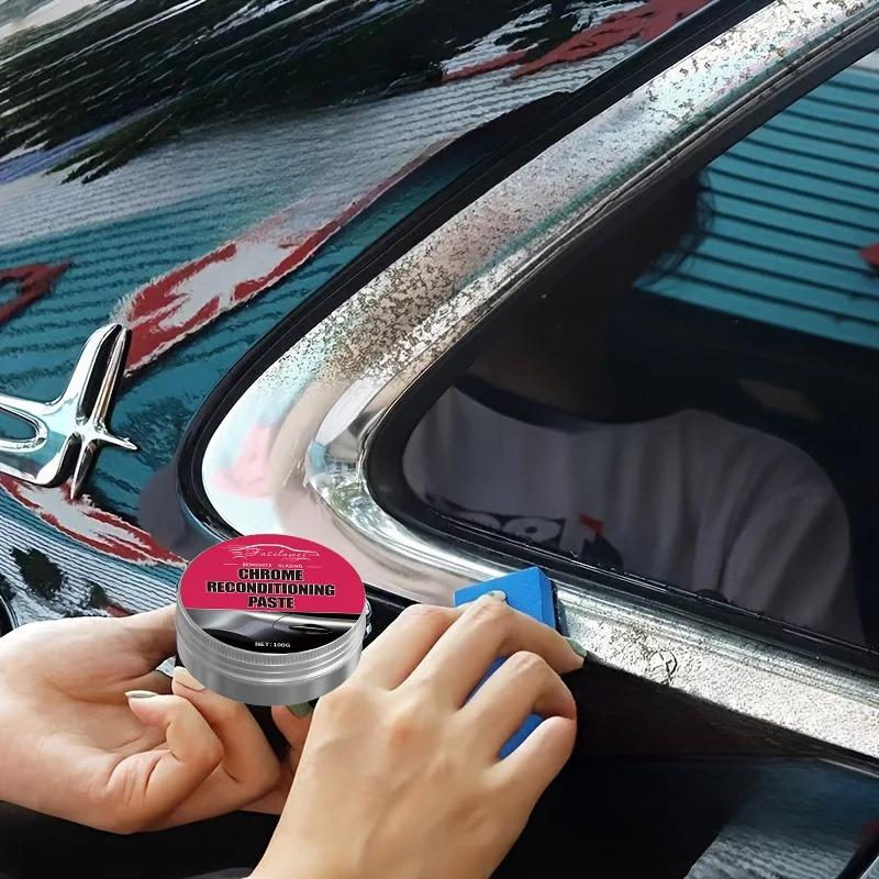 Chrome Plated Restoration Paste | Chrome Polishing Compound for Car Door Handles and Windows | Oxidation Removal Paste for Vehic