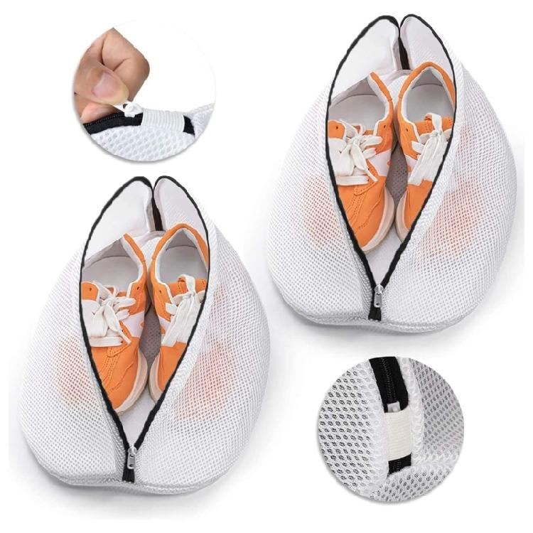 Multi Pair Shoe Laundry Bag Machine Washable Design Quick Drying Meshes Fabric Prevents Shape Loss