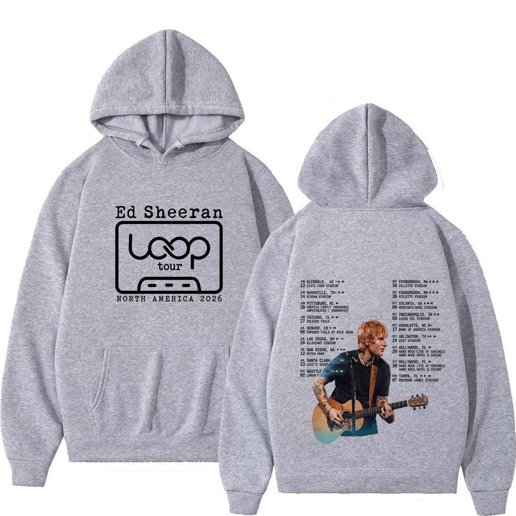 Ed Sheeran 2026 Loop North America Tour Print Hoodies Men Women Hip-hop Sweatshirt Long-sleeved Loose Casual Fashion Pullover