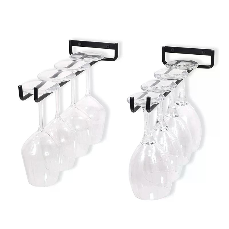 Wall Mount Wine Glass Holder Under Cabinet Wine Glass Holder Hanger Organizer Convenience Hanging Stemware Holder For Kitchen