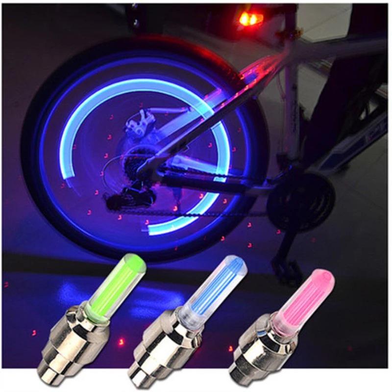 Seven-Color Wind Fire Wheel Valve Stem & Cap Lights for Motorcycles and Bicycles