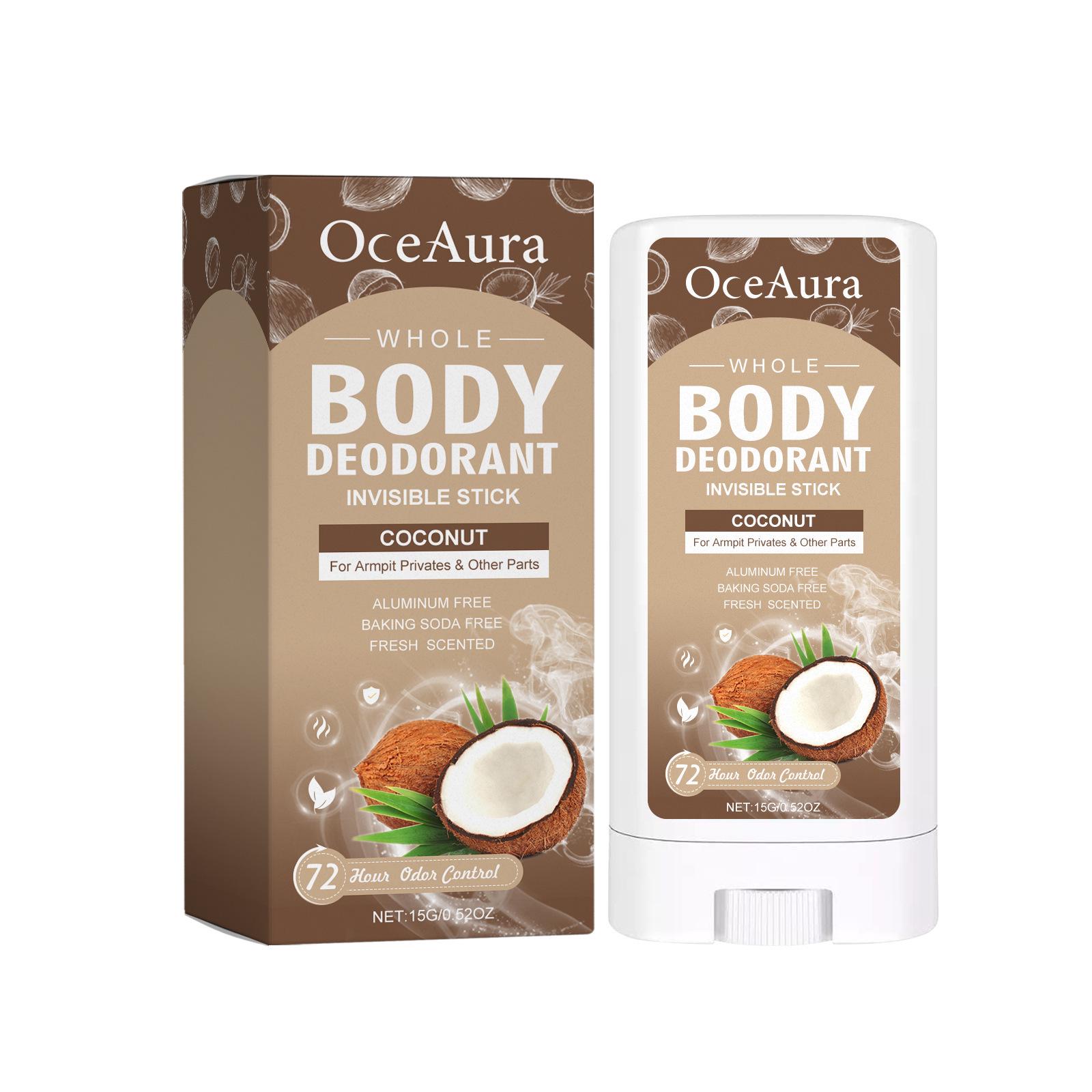 OCEAURA Coconut Cooling Body Fragrance Stick - Fresh Odor Control