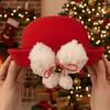 Japanese Style Woolen Bucket Cap Vintage Looking Girls Dome Hat Basin Hat Red Bowler Hats  Autumn