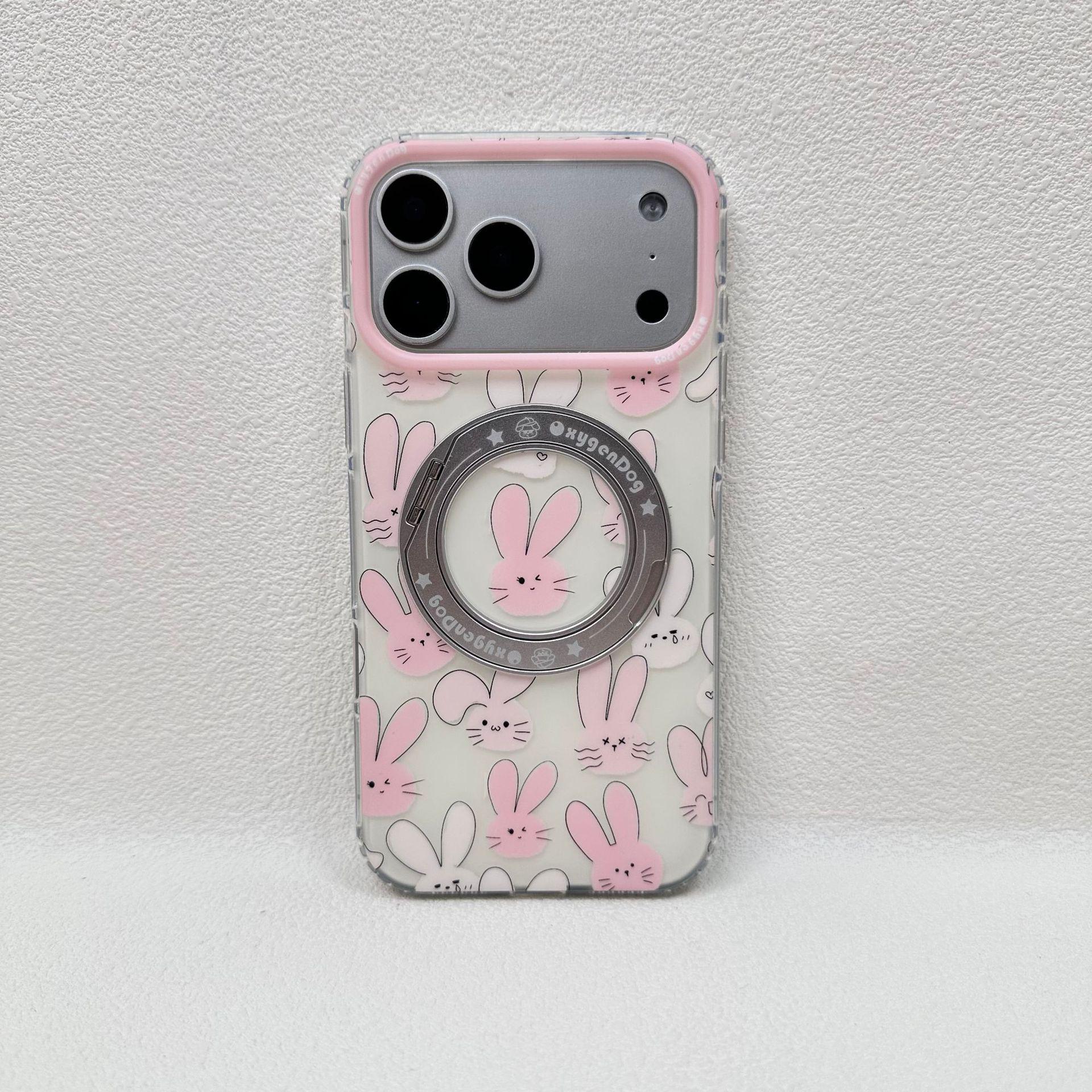 

Trendy Brand 360° Rotating Plaid Cartoon Animal Stand for iP17 Pro Max iPhone 17 Pro