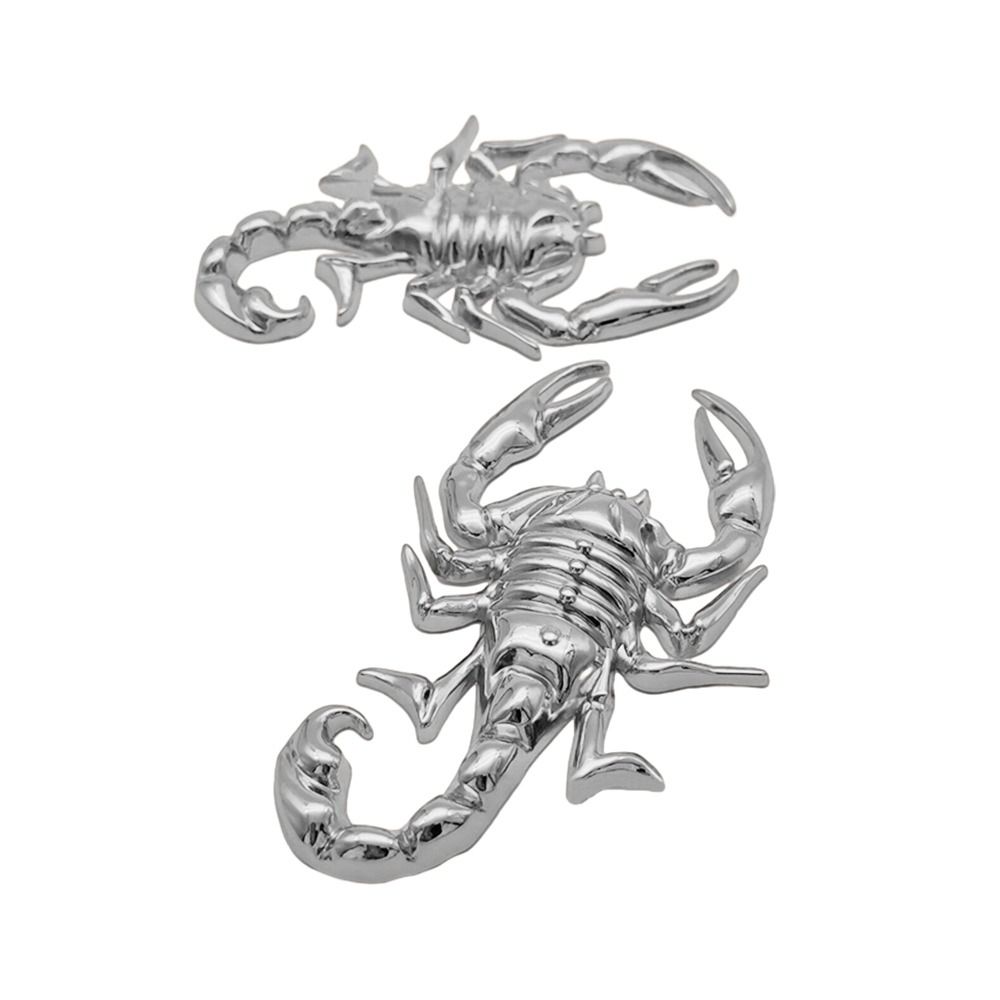 2Pcs Universal Water-resistant Emblem Zinc Alloy Scorpion Badge Decal Car Modification 3D Decoration Window