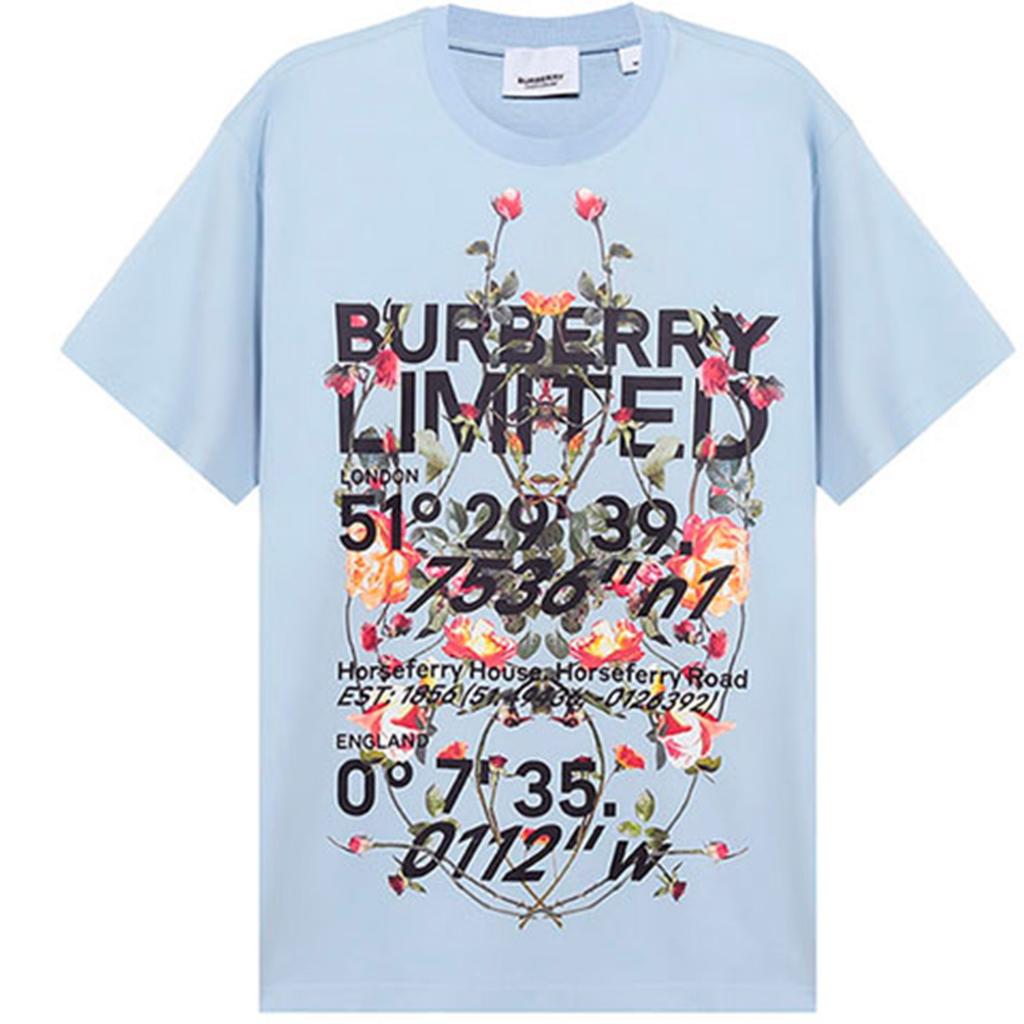 Burberry T Shirt Unisex Light Blue 80374681