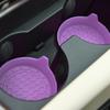 2Pcs Auto Runde Wasser Flasche Silikon Untersetzer Einfarbig Tasse Halter Anti-slip Hören-beständig Silikon Tasse matte Auto Innen Zubehör