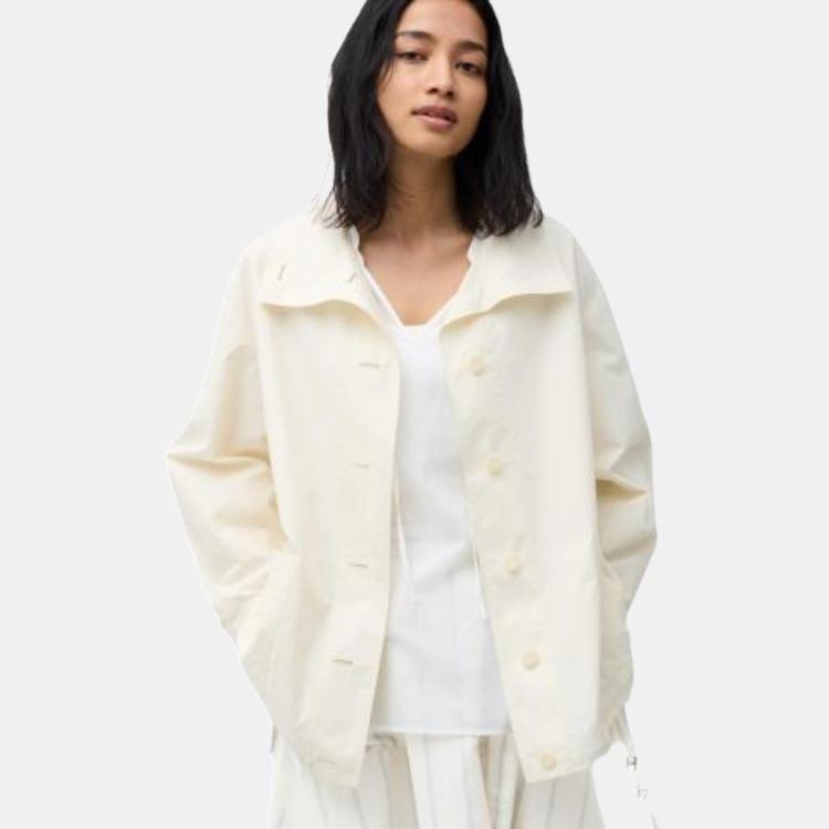 UNIQLO JW Anderson Collaboration SS24 Cotton Oversized Button-Up Long Sleeve Jacket Women jackets Off-White 467015-01
