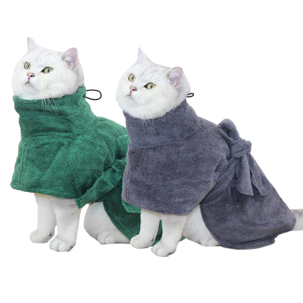 Pet Cape Bathrobe Thickened Absorbent Microfiber Dog Bathrobe Universal for Cats and Dogs
