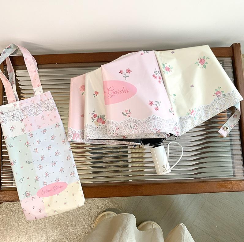 

Милый и высококачественный полностью автоматический складной зонт от солнца в дождь или солнечную погоду для женщин с защитой от ультрафиолета