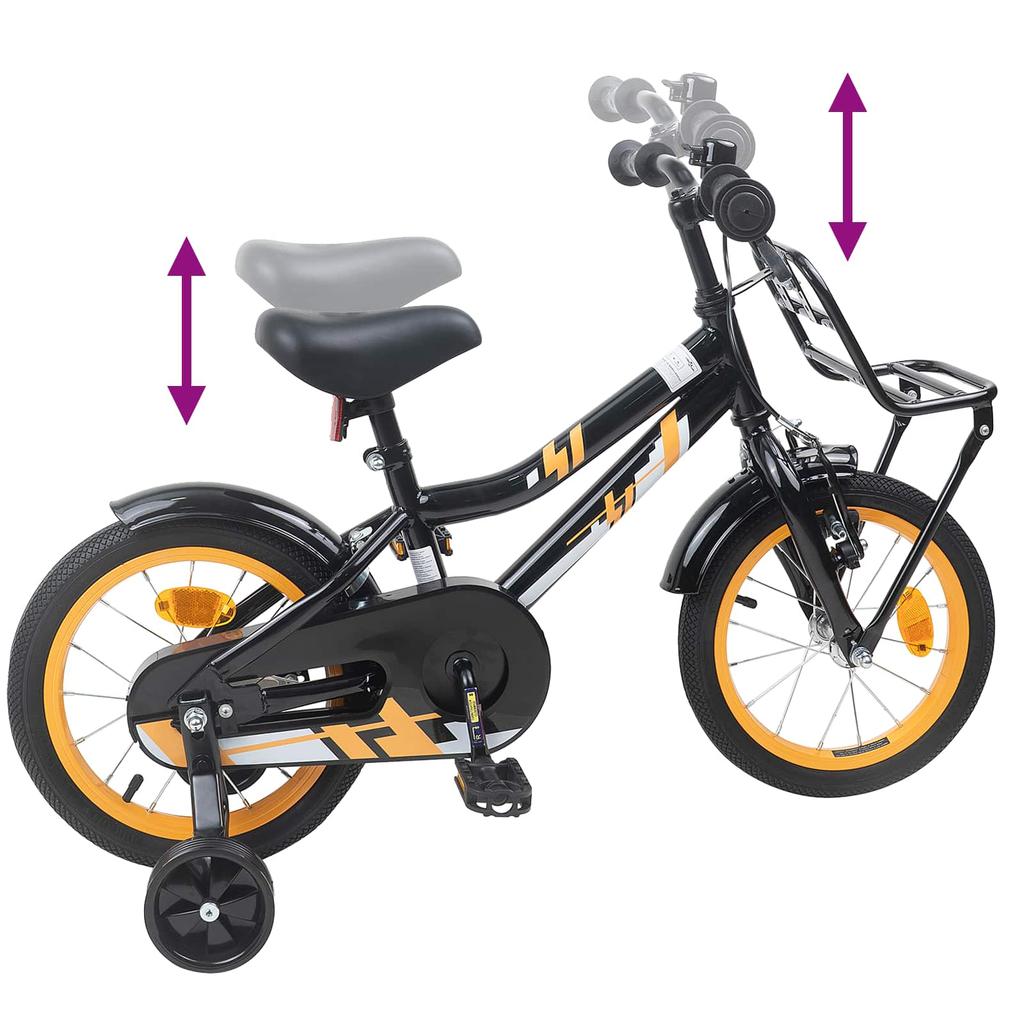Kids Bicycle 12 Inch for Ages 2 4 Orange Black