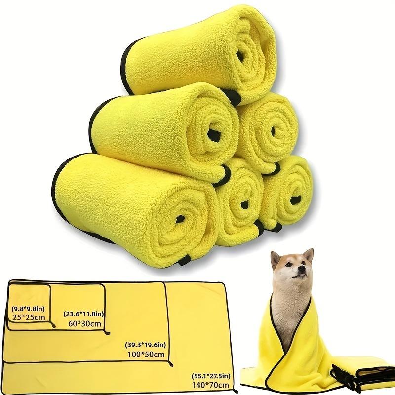 Pet Absorbent Towels Dog Enlarged Bath Towels Cat Quick-drying Wipes Pet Store 30*30cm жёлтый
