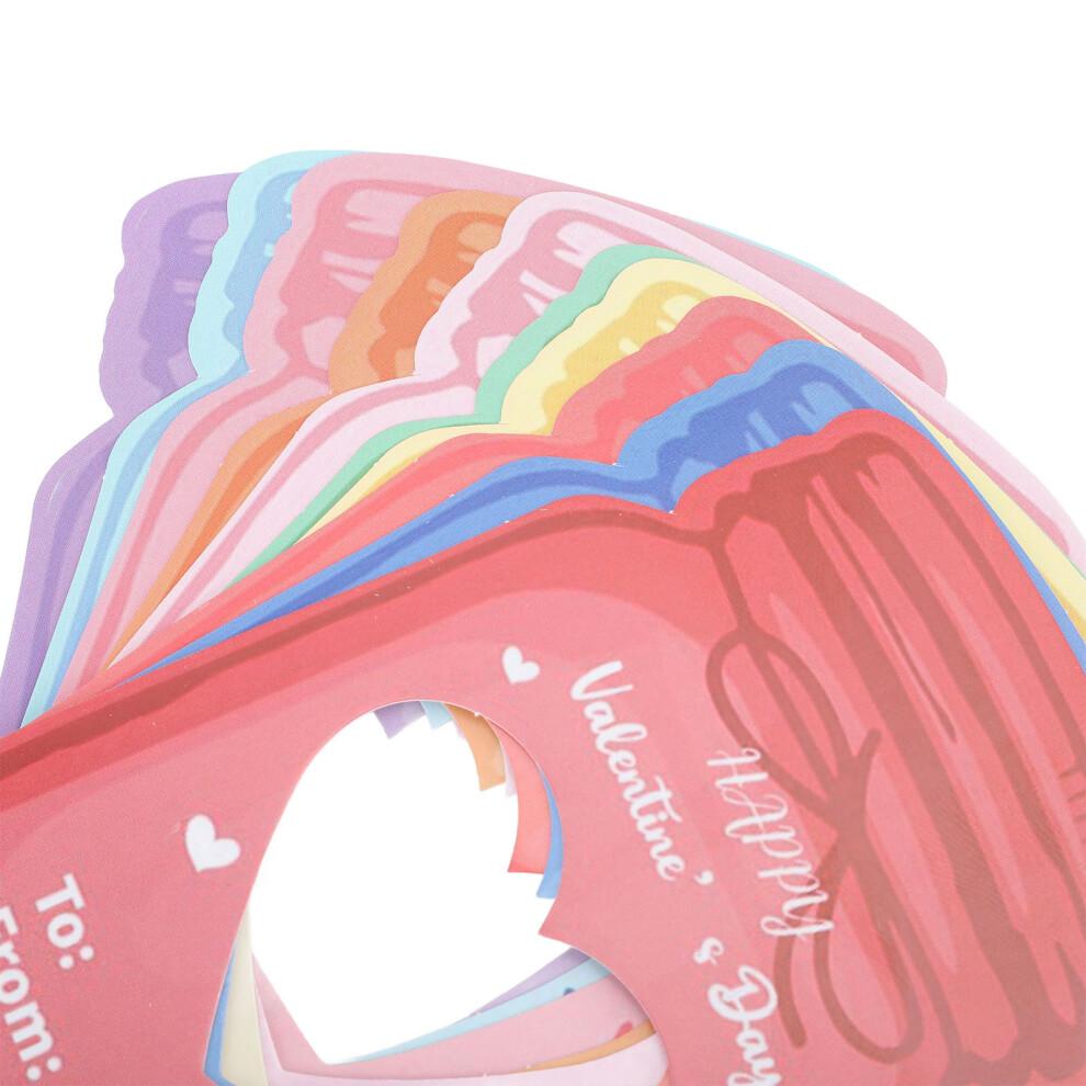 Ensemble de Cartes de Saint-Valentin pour Enfants - 30 Modèles de Bocal avec Adhésifs & Sachets
