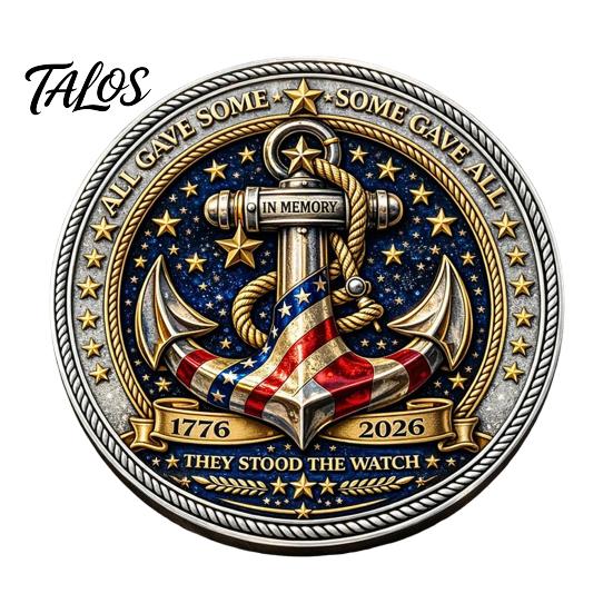 Decorative Challenge Coin Guardians of The Sea Coin, They Stood Watch Souvenir Double-sided Engraved Collectible Gift for Navy Veteran