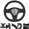 Black Steering Wheel with Button Leather Car Modification Replacement Steering Wheel