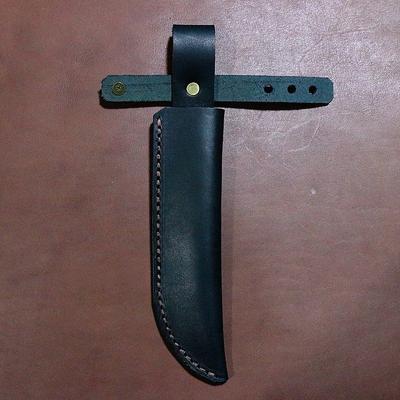 3.5cm Inner Width Top Layer Cow Leather Straight Knife Sheath Fixed Blade Scabbard Cover Storage Bag with Buckle Pants