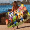 Asciugamano da Spiaggia Stampato in Microfibra Carino Cartoon P-Pororo per Alpinismo Yoga Spiaggia Nuoto Corsa Asciugamano Morbido Assorbente