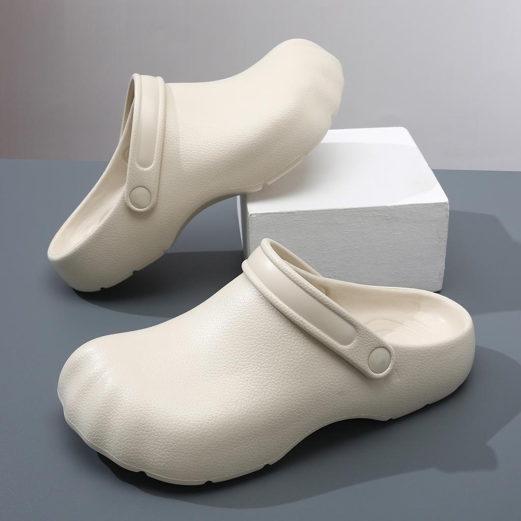 Non-slip Kitchen Shoes Men's Summer New Large Size 47EVA Casual Bag Head Shoes Ugly Cute Five-toed Half-support Sandals
