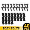 40X Metal Black With Bolts Hex Washer U-Nut And Speed Clips Set Fastener Fit BMW
