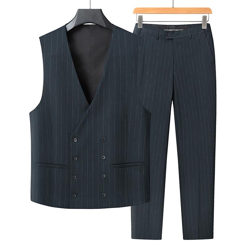 Men's Plus Size Double-Breasted Tuxedo Set with Peak Lapel - Wedding Three-Piece Suit
