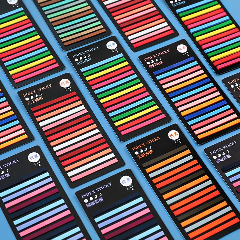 1pcs Fine Index Paste Stickers Set 300 Sheets PET Transparent Memo Pad Book Tag Spot Marker Office School