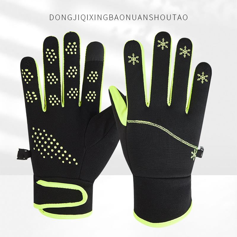 Men and Women Same Style Plush Warm Gloves for Winter Cold and Windproof Outdoor Sports Anti Slip Touch Screen Riding Gloves