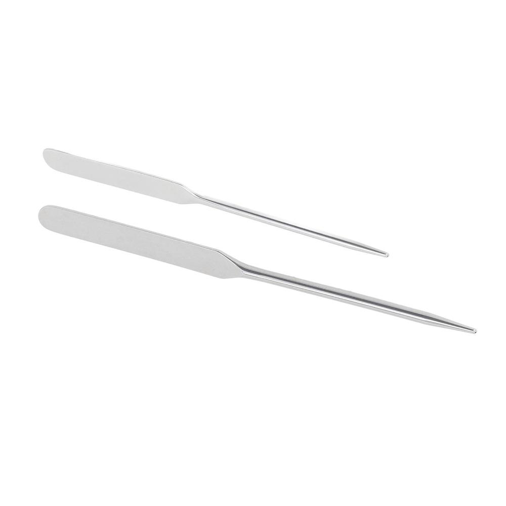 2pcs Set Stainless Steel Makeup Mixing Spatula Nail Art Stirring Rod  For Cream Stirring