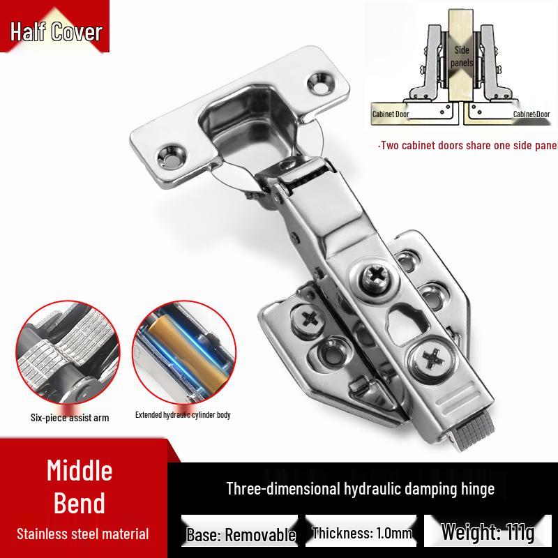 Adjustable 3D Hydraulic Damping Detachable Hinge - Stainless Steel/Cold Rolled Steel for Cabinet/Wardrobe Doors