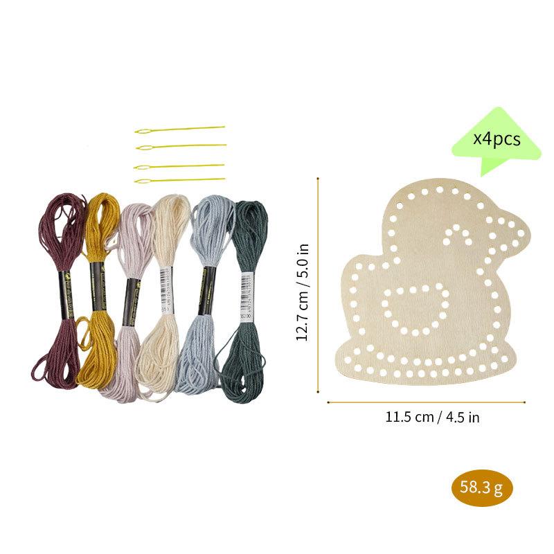 14Pcs/set Wooden Lacing Sewing Kits Wooden Handmade Embroidery DIY Sewing Kit Handmade Children Craft