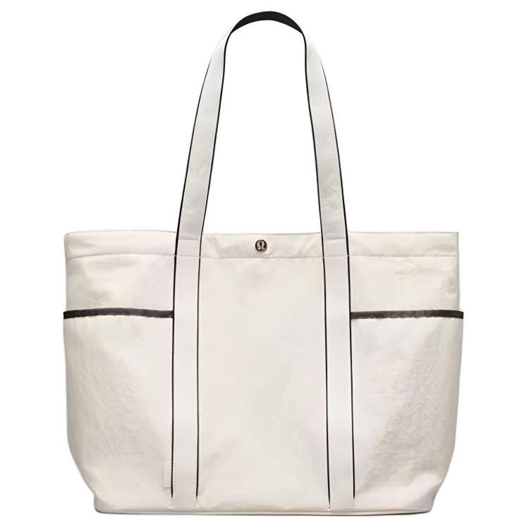 Lululemon 20L Daily Multi-Pocket Snap Closure Tote Bag Unisex Tote Bags White LU9BSDS-51128