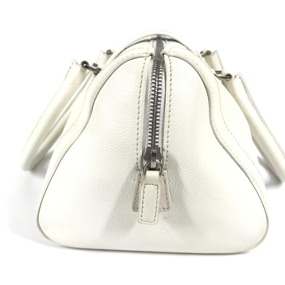 Dior D Logo Tasche Oberer Griff Breite Tasche D Schnalle Handtasche Leder Weiß