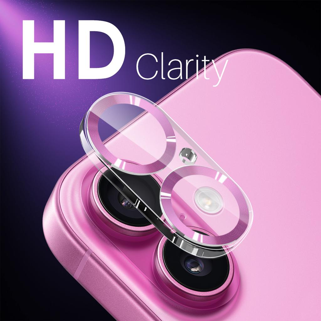 NORTHJO For iPhone 16/16 Plus Camera Lens Protector 3D CD Veins Integrated Clear Camera Lens Film