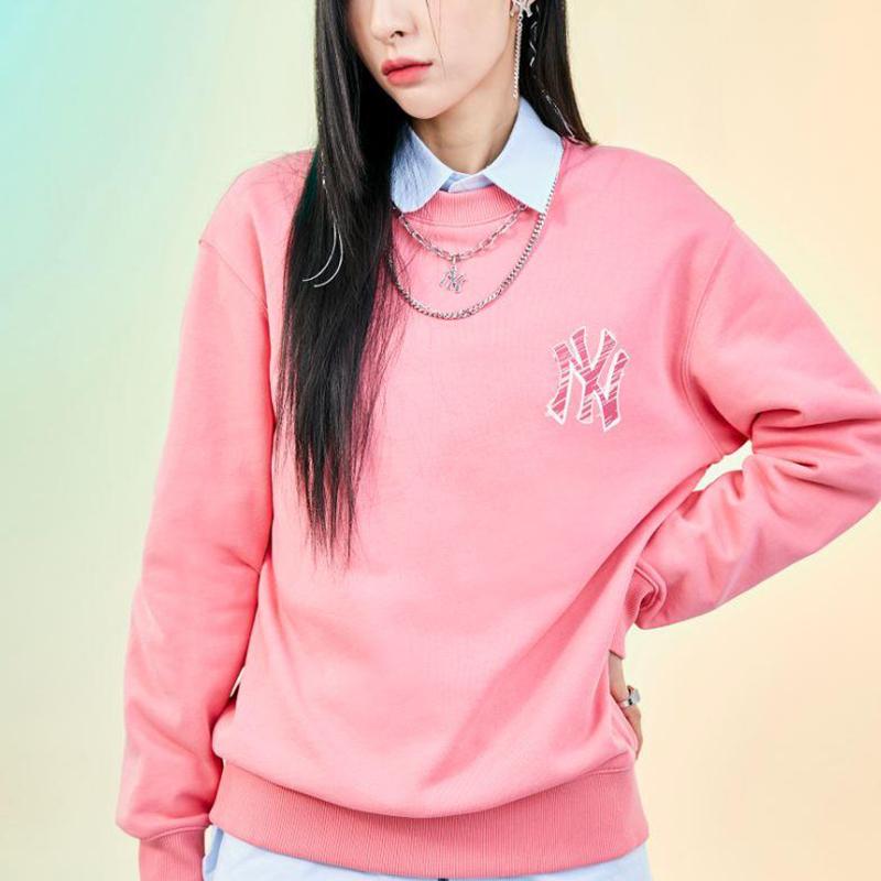 MLB Basic Logo New York Yankees Großes Rückenlogo Langarm Hoodie Unisex Hoodie Rosa 3AMTB0121-50COL