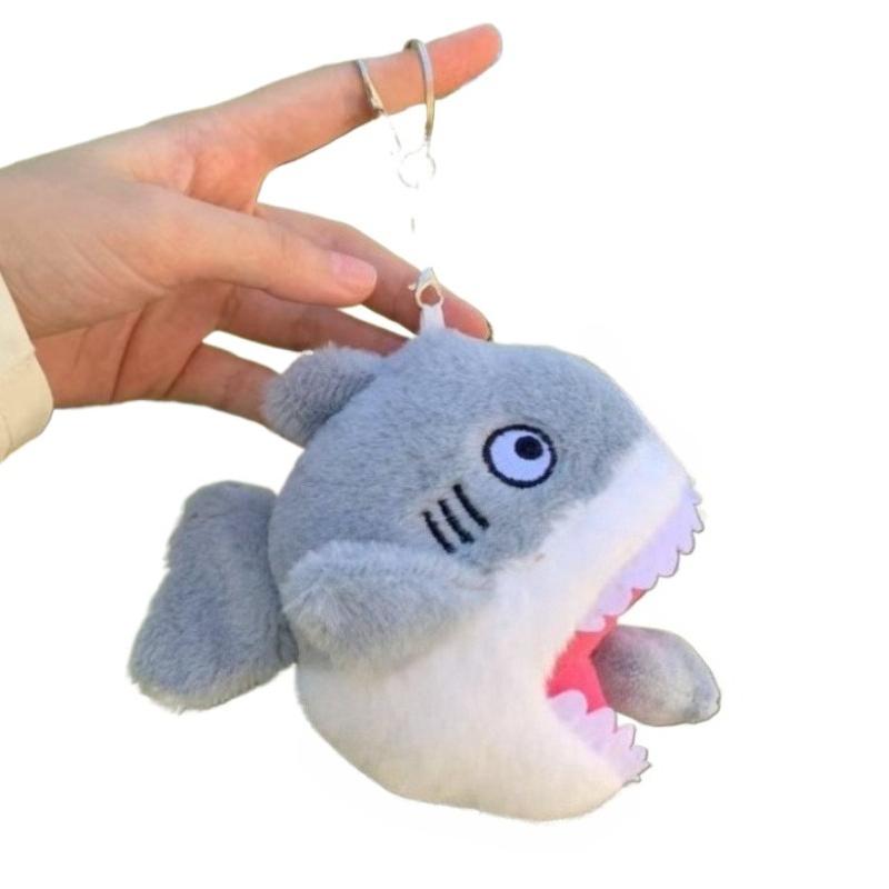 

Pull-out Sand Shark Stuffted Keychain Creative Soft Plushie Pendant Little Shark Schoolbag Accessories Couple s Small Gifts