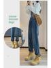 2024 Autumn/Winter Women's Velvet High-Waist Straight Jeans - Retro, Slim Fit, Versatile, Thickened Casual Pants
