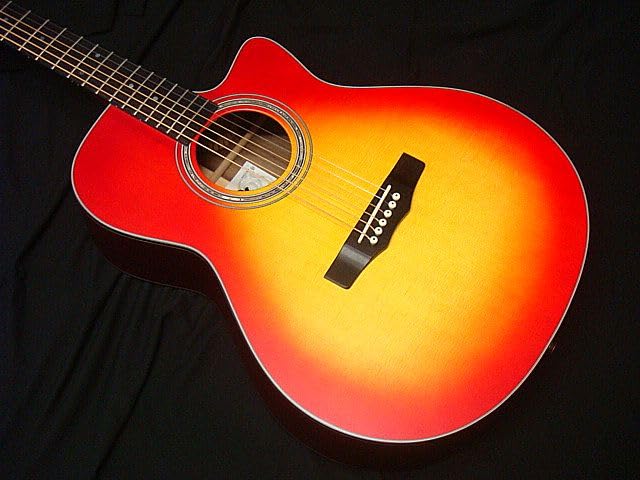 Morris CS Cherry Sunburst Morris Kytara Element Outlet R-14 Akusticko-elektrická L.R.Baggs