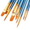 10 Pcs Paint Brushes Set Wooden Penholder Aluminum Joint Artist Paintbrushes for Home School Student Painter