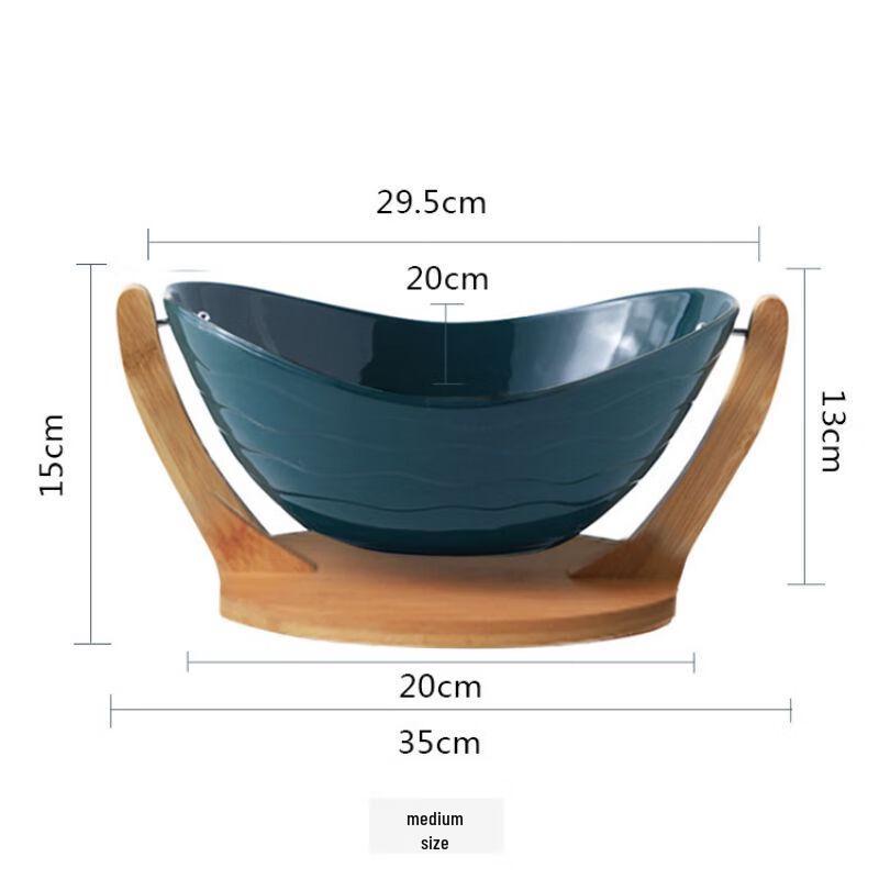 Ceramic Bamboo Fruit & Snack Basket Set
