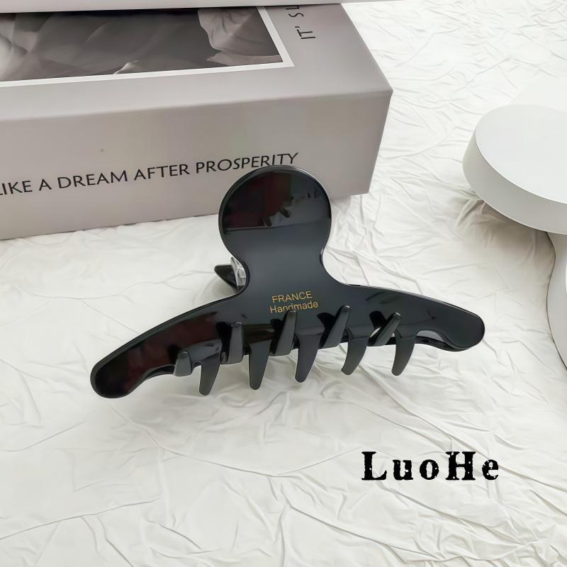Luohe Jewelry French Acetate Large Claw Clip for Women - Melaard Style High-End Temperament Shark Clip