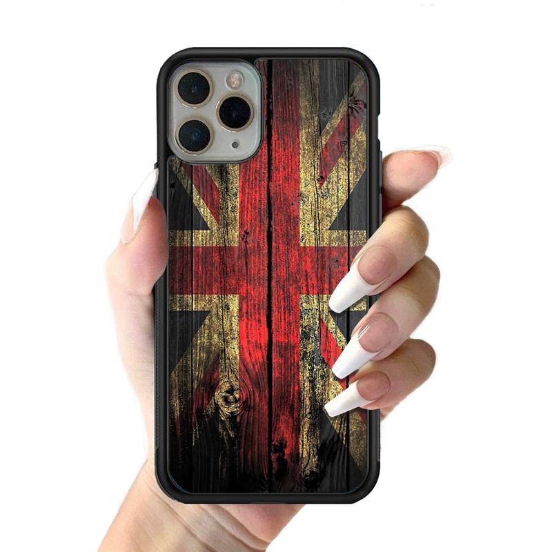 YNDFCNB England British Uk Flag Phone Case Silicone PC+TPU Case for iPhone 11 12 13 Pro Max 8 7 6 Plus X SE XR Hard Fundas