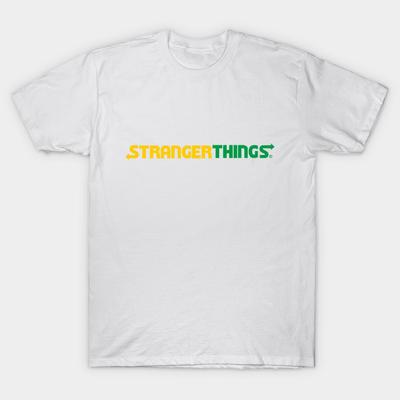 Asian Size Men Black Print T-shirt Stranger Things No-Cut Heat Transfer Print Cotton Tshirt