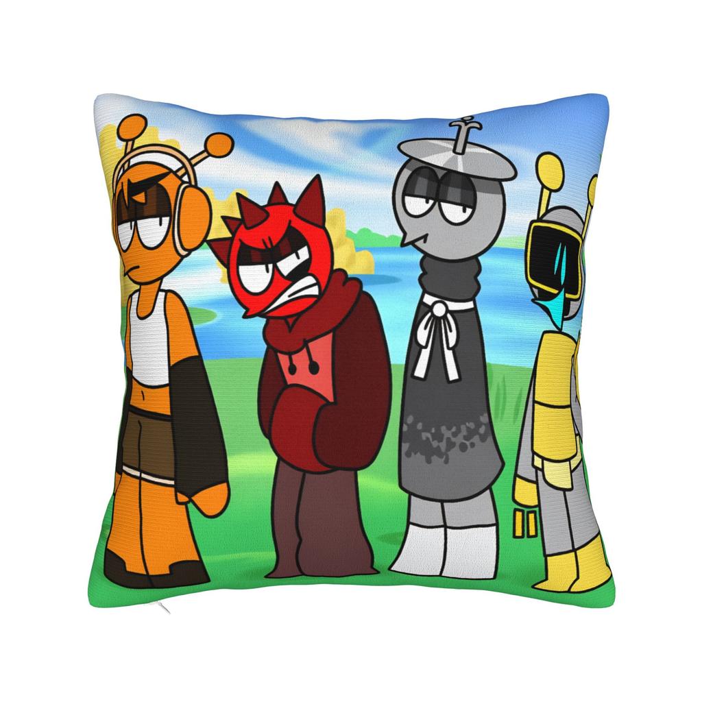 Sprunki Game Square Pillow Cases Cartoon Cushion Cover Fashion Polyester Decor Pillowcover for Car 45x45cm