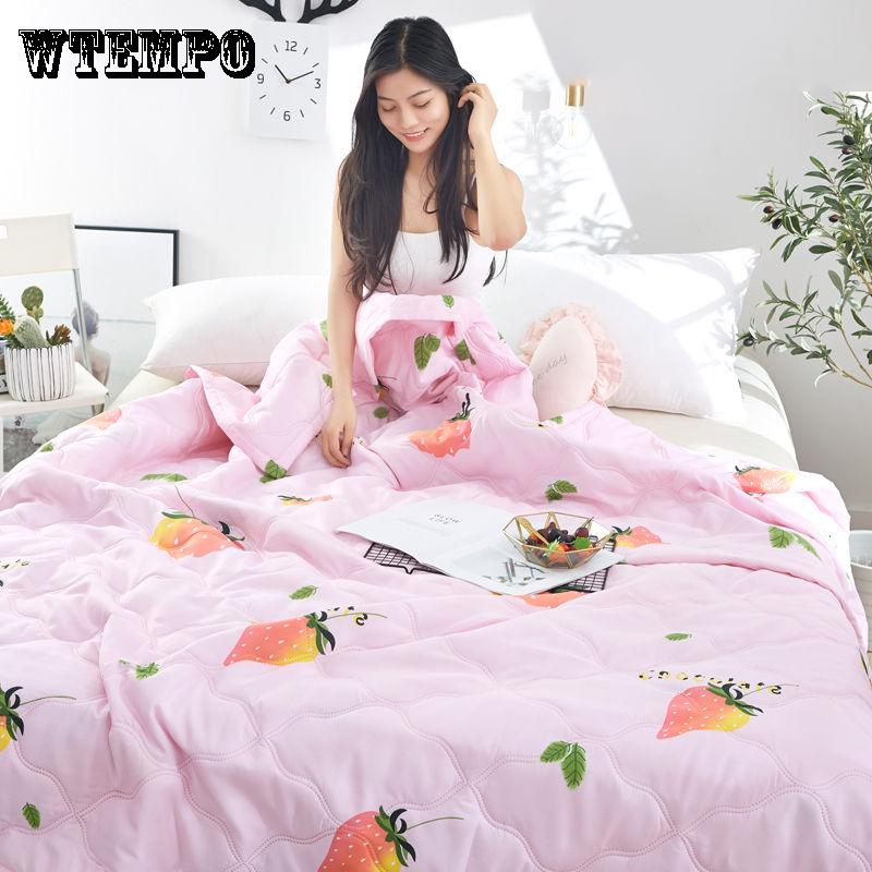 WTEMPO Komfortowa Letnia Chłodząca Kołdra Modny Nadruk z Kreskówkami Kołdra do Akademika Klimatyzacja Was