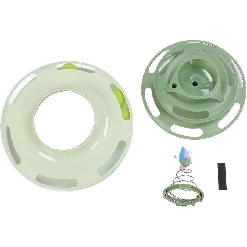 Cat Toy Ball Track, Cat Ball Tower Cat Tower for Indoor Cats Catnip Balls 4 Level Turntable Kitten Roller Toy Cat Circle Track Toy Cat Roller Toy for