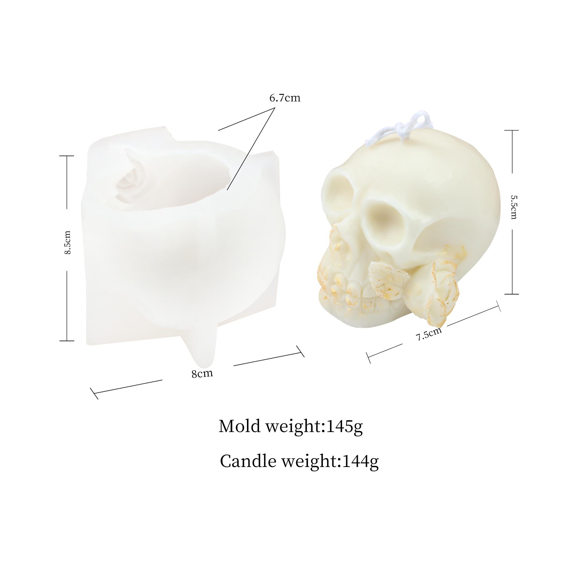 

Scar Halloween Skeleton Candle Mold Handmade Craft Chocolate Making Skull Head Resin Plaster Silicone Soap Mould Party Decor