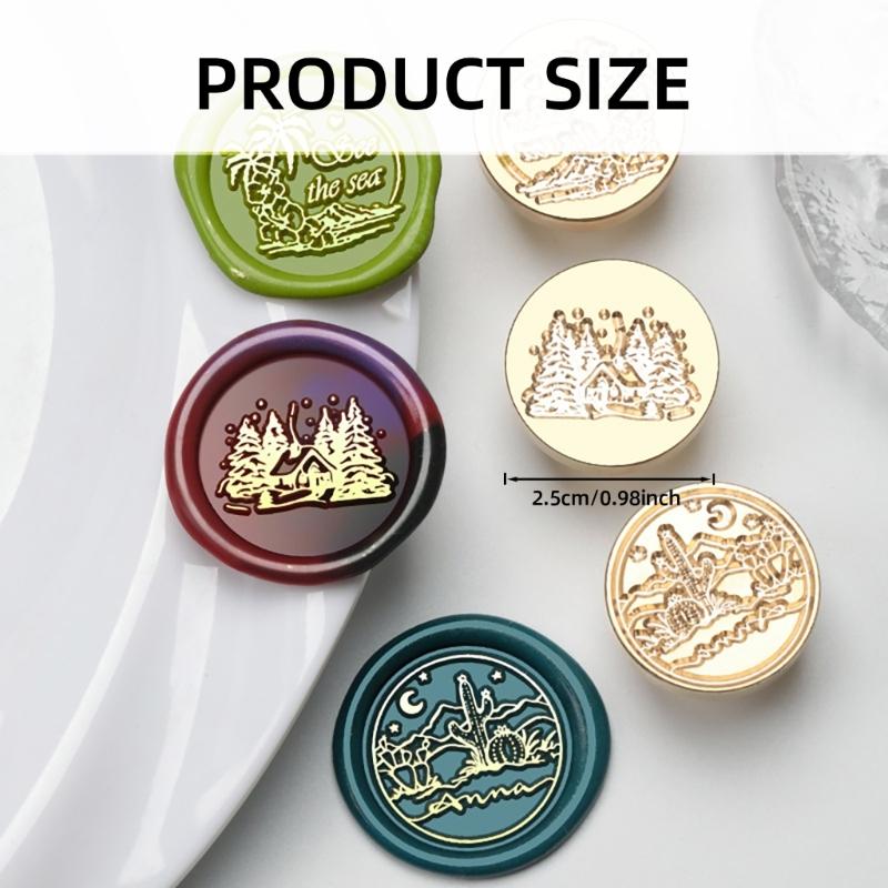 10Pcs Embossed Seal Stamp Head Scrapbooking Stamp Head for Appreciation Card Invitations Envelope Embellishment